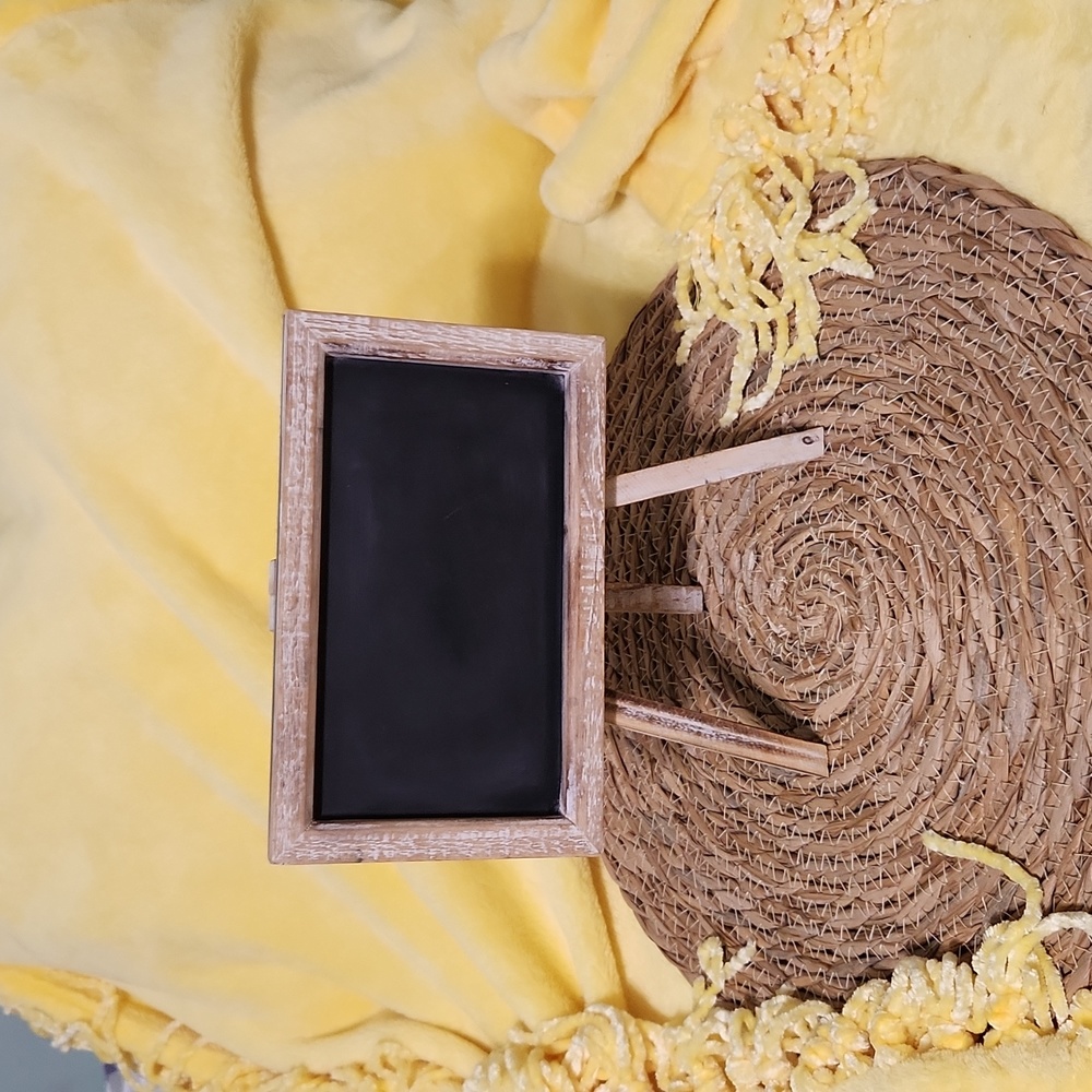 Easel chalkboard.